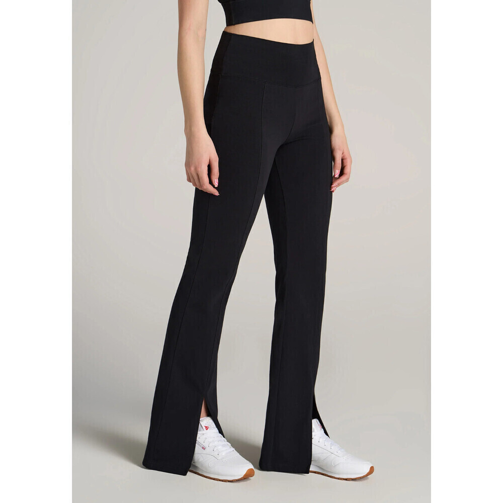 Cotton On Body High Waisted Split Hem Yoga Stretch Flare Leggings Black Size M